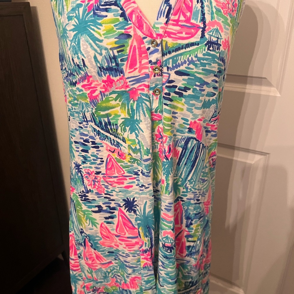 GUC size M Lilly Pulitzer Essie dress in multi salt in the air - Picture 2 of 4